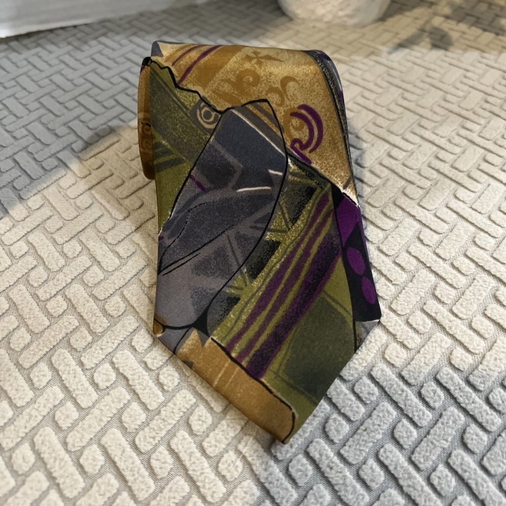 STRINGBEANS Necktie MULTICOLORED Abstract 58" X  3.5" MADE IN USA